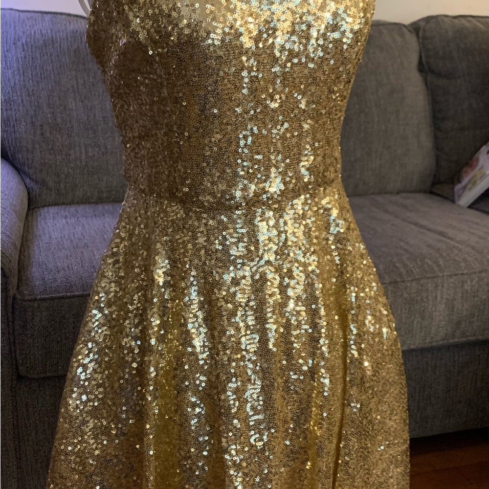 Beautiful gold glitter semi formal dress